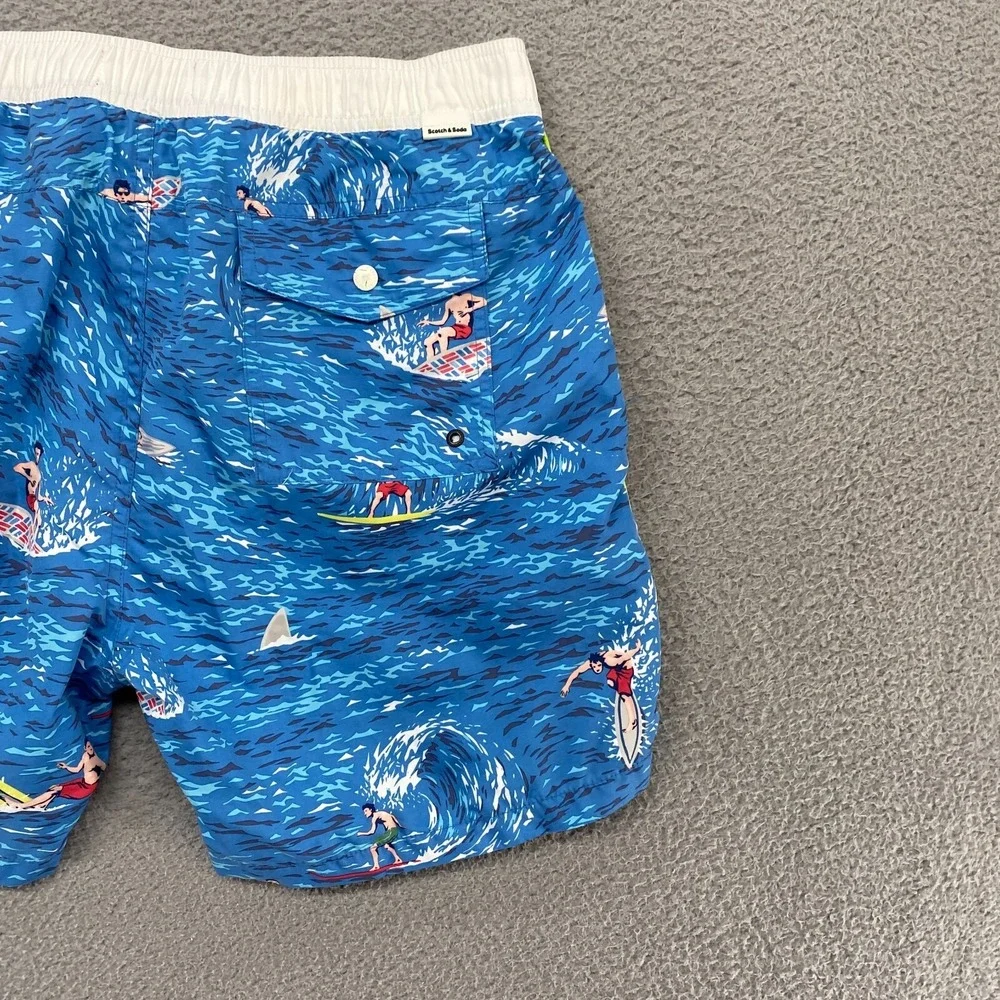 Scotch & Soda Swim Trunks Mens Medium Beach Surf Summer Vacation Mesh Lined‎